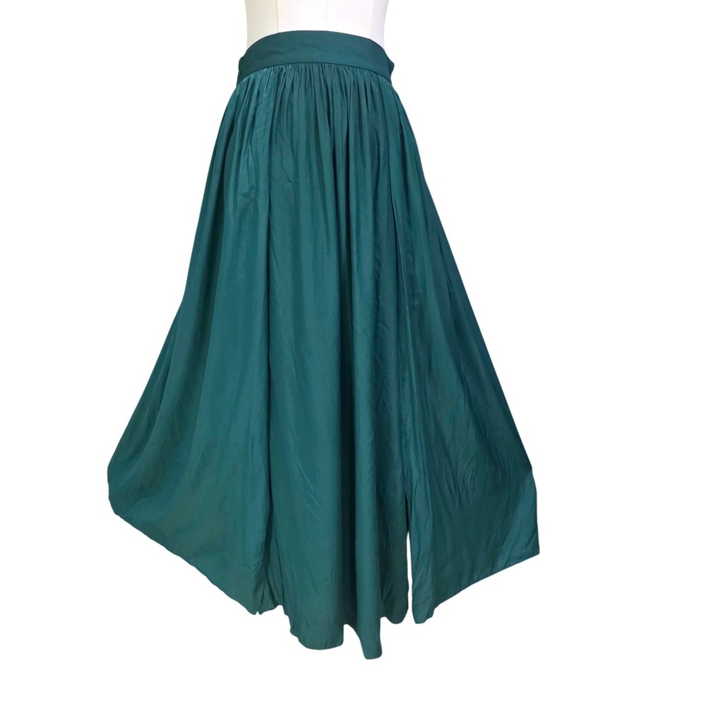Splash Maxi Skirt Womens‎ 10 Green  Slit Boho Sustainable Viscose Full Length - Picture 2 of 9